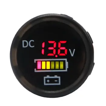 DC 12V/24V Automobilinis Valtis Voltmeter Battery Monitor IP67 atsparus Vandeniui LED Įtampos Indikatorius