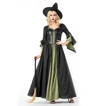 Deluxe Suaugusiųjų Ragana Kostiumas Moterų Magija Metu Kostiumas Helovinas Šalis Cosplay Vampyrų Karalienė Išgalvotas Ilga Suknelė