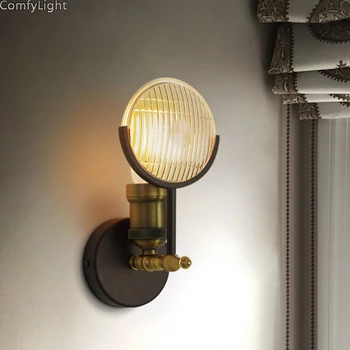 Derliaus Pramonės Retro Sienos lempos LED palėpėje miegamasis Sconces Šviesos Stiklo Sandėlyje, Virtuvės Įranga E27 Naktiniai Koridoriaus Apšvietimas