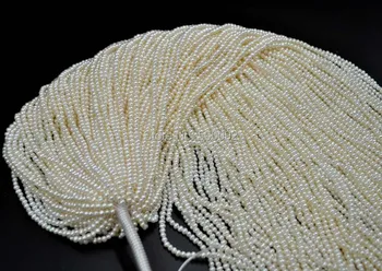Didmeninė 20 sruogos 3-3.5 mm mažų gėlavandenių perlų nemokamas pristatymas