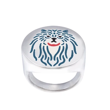 Didmeninė persų Katė su spalvų pasirinkimas emalio žiedas mylėtojams ir savininkams-unisex 12Pcs/Daug