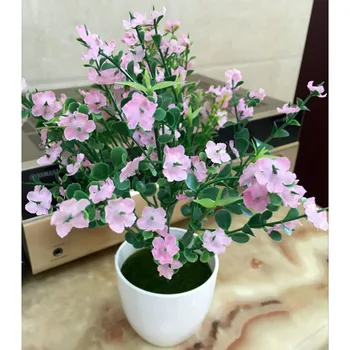 Dirbtinių Gėlių Mažų Vazoninių Augalų Bonsai Mados Office/Sodo Dekoravimo, Modeliavimo Augalų Buveinės Šalies Ekrano Gėlės