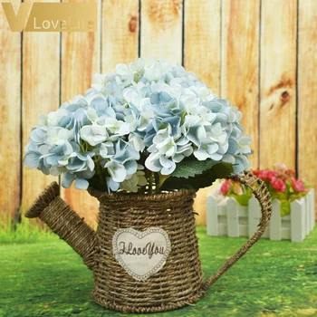Dirbtinės Gėlės Šilko Hydrangea Nuotakos Puokštė Vestuvių Namus Naujieji Metai Apdaila Reikmenys, Vazos, Gėlių Išdėstymas