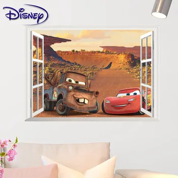 Disney automobilių mobilizacijos lipnios 3d stereo sienų lipdukai langą berniukas kambario apdaila, automobilių lipdukai šiltas lipdukų knyga