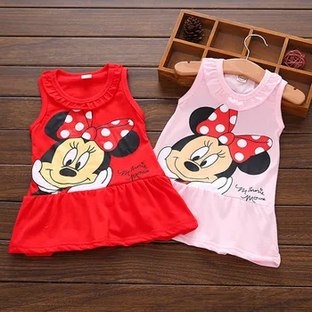 Disney Baby Girl Dress Mickey Vaikams Apsirengti Minnie Naujagimiui Drabužius Baby Girl Drabužiai Animacinių Filmų Roupas Bebe Vaikams Drabužių