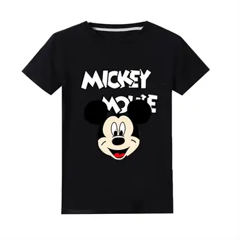 Disney Mickey Mouse Berniukas Mergina T Medvilnės Marškinėliai trumpomis Rankovėmis T-shirt Spausdinti Vaikų Animacinių filmų Mikė Vaikų Berniukų Vaiko Drabužių