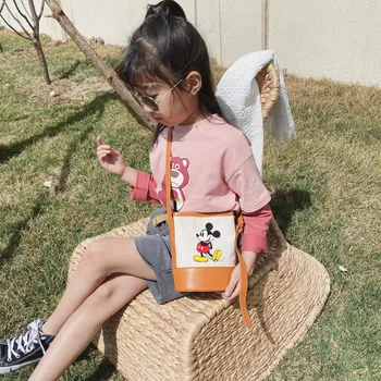 Disney mickey mouse Kibirą vaikų maišelį naujas mados pu drobės princesė krepšys Minnnie didelės talpos pečių maišą