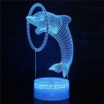 DLMH Naktį LED Žibintai Naujiena 3D lempos Mielas Žaislas Dovana 7 ColorCartoon Atmosfera Lempa Vaikams, Vaikų Kambarys