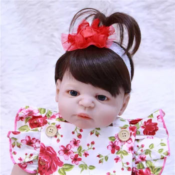 DollMai bebes atgimsta visą silikono lėlės reborn 22inch 55cm mergina kūno atgimsta kūdikiams gyvas žaislas, lėlė vaikų bonecas atgimsta