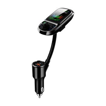 Dual USB Įkroviklis Automobilinis FM Siųstuvas Bluetooth 5.0 AUX Greito Įkrovimo Rankas Nemokamai Mp3 Grotuvas Spalvingas Ekranas