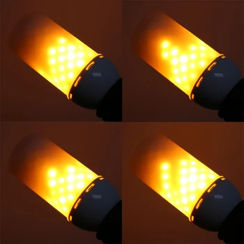 E27 LED Dinaminis Liepsnos Poveikis Kukurūzų Svogūno 3 Rūšių AC 85-265V Mirgėjimas Emuliacija Svorio Namų Dekoro Lempos Kūrybinės Ugnies Žibintai Naujas