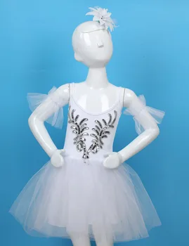Elegantiškas Mergaičių Baleto Suknelė Mielas Akių Blizgančiais Aplikacijos Gėlių Mergaičių Suknelės Vasaros Šokio Spektaklis Rankovių Vaikai Tutu Suknelė