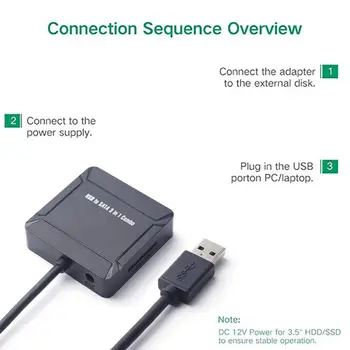 ES/JAV Prijunkite USB 3.0 prie SATA Adapteris iš 2.5 3.5 HDD SSD Kietąjį Diską Dual USB ŠAKOTUVĄ, SD/TF Kortelių Skaitytuvas