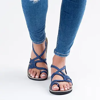 Europos ir Amerikos Stiliaus Didelis Dydis Butas Soled Moterų Sandalai 2020 Metų Vasaros Romos Peep Toe Flat Sandalia Feminina Batai