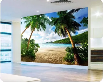 Foto tapetai Aukštos kokybės 3d tapetų Jūros palm beach island Kelionės sofa-lova, TV foną miegamajame didelės sienos freskos tapetai