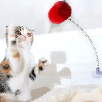 Funny Cat Elastinga Pavasario Pliušinis Bell Ball Apačioje Gyvis Žaislai Kačiukas Pet Interaktyvus Žaisti Prekes