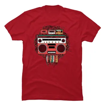 Garso Magnetofonas Radioinactive Retro Tee Marškinėliai Kasetės Įrašo Mašina Individualų Marškinėlius Medvilnės O-Kaklo Vyrų T-Shirt