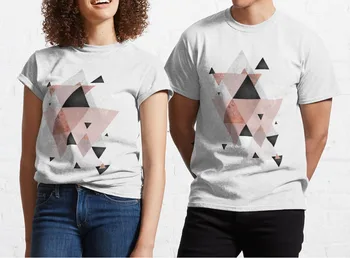 Geometrinis Kompiliacija iš Rožių ir Blush Pink Karšto Pardavimo Klounas Marškinėliai Vyrams/moterims Spausdinti Teroro Mados marškinėliai