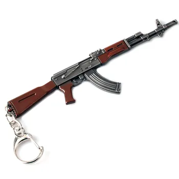 Geriausia Pardavimo Ginklą Modelio Žaislas Keychains PUBG CSGO kovinių Ginklų Metalo Šautuvas Snaiperis Pistoletas Raktų Žiedas AK47 AWM M16 Steyr AUG