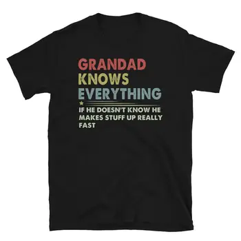 Grandad Žino Viską, Trumpomis Rankovėmis Unisex Marškinėliai