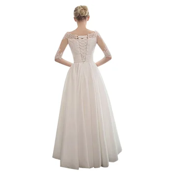 Grožio Emily Elegantiškas Nėrinių Balto Vestuvių Suknelės 2019 Linijos, Nėrinių Iki Derliaus Chalatas de Mariee vestido de novia