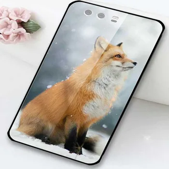 Grūdintas Stiklas Telefono Dėklai Huawei Honor Y6 Y9 2018 2019 6X 8 8A 8X 9X 9 10 30 X10 Max Lite Krepšiai Miško Rudens Red Fox
