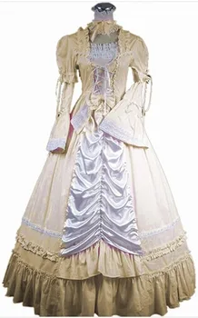 (GT008) Lolita Suknelės Ilgas Berankovis 2016 Nauja Mada Moterims Vasaros Suknelė Šalis Gothic Lolita Halloween Kostiumai Viktorijos