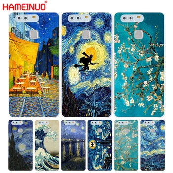 HAMEINUO Vincent Van Gogh Žvaigždėtas Dangus Naftos Padengti telefoną Atveju huawei Ascend P7 P8 P9 lite plius G7 G8 garbę 5C 2017