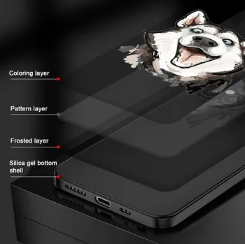 Haskiu veislės Šuo Telefono dėklas Skirtas iPhone 11 12 Pro Max mini XR X XS Max 7 8 6S Plus SE 2020 Telefoną Atvejais, Minkštos TPU Juodo Dangtelio Coque Funda