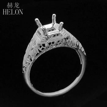 HELON Sterlingas Sidabro 925 5.5 mm Princesė iškirpti Moterų Madinga Bauda Papuošalai, Dovana, unikalus Elegantiškas Vestuvių Pusiau Kalno Žiedas