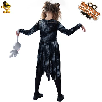 Helovinas Mergina Zombie Dress Kostiumai Šalis Puras Vaidmenį, Žaisti Zombie Komplektus Fancy Dress Up Vaikams Vaikams