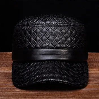 HL080 Vyrų nauja pavasario nekilnojamojo odos kepurės skrybėlės Vyrų originali odinė beisbolo kepurės