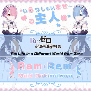 Japonų Anime Re:Zero Rem & Ram Hugging Kūno Pagalvė Padengti Nauja 2WAY Audinys Ilgai Otaku Suaugusiųjų Užvalkalas 35*55/160*50cm