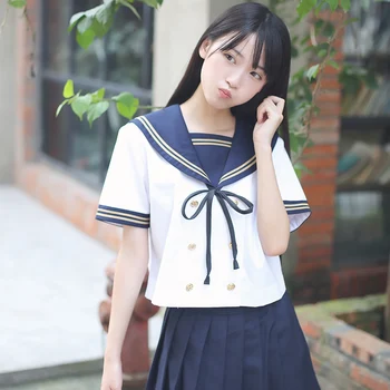 Japonų jūreivis kostiumas moteris studentų suknelė vienodas mokyklos vienodos JK vienodas kolegijos stilius saldus mielas kostiumas