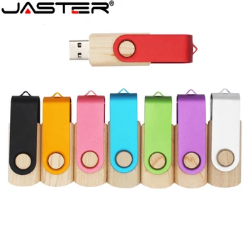 JASTER logotipą Medinė usb flash drive sąsajos pen ratai atminties usb 2.0 4GB 8GB 16GB 32GB 64GB U diską, USB atmintinę pendrive