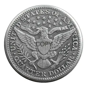 JAV, 1906, P/D/O Barber Ketvirtį Dolerių, Sidabro Padengtą Kopijuoti Monetos