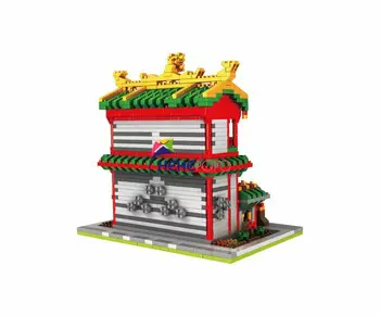 Jingwumen Architektūros Blokai, Kinų Kung Fu Senovės Statybos Plastikinių Blokai Streetview Vyno Namai Vaikams Dovanų 9909-3
