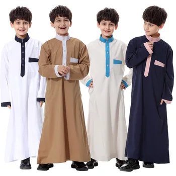 Jubba Thobe Už Berniukas, Vaikai, Vaikų, Paauglių Arabų Dubajus Oficialų Musulmonų Apdaras Ilgai Medvilnės Drabužius Islamo Kaftan Abaja Malda Dėvėti