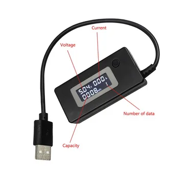 Junejour USB Mini Įtampa Srovės Matuoklio LCD Ekranas Kūrybos Nešiojamų Mobiliojo Galios Įkroviklis Detektorius Telefono Įtampos Testeris Gydytojas