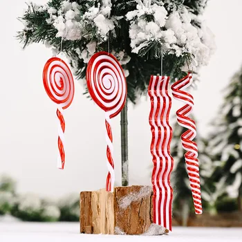 Kalėdinė Dekoracija Saldainis Kūrybos Raudonos Ir Baltos spalvos Saldainiai Pakabukas Kalėdų Medžio Kabantys Papuošalai, Namų 2021 Naujųjų Metų Šaliai Dovana