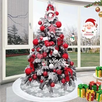 Kalėdų Eglutė Kilimas Ne Audiniai Sniego Dizaino 101cm Balta Krašto Papuošalų 2020 Dovana Viešbutis Namų Dekoracijos