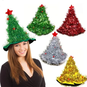 Kalėdų Eglutė Skrybėlę ant Lankelio Kalėdos, Kalėdos Šalis Santa Fancy Dress Kostiumai, Kepurės Atostogų Papuošalai, galvos Apdangalai