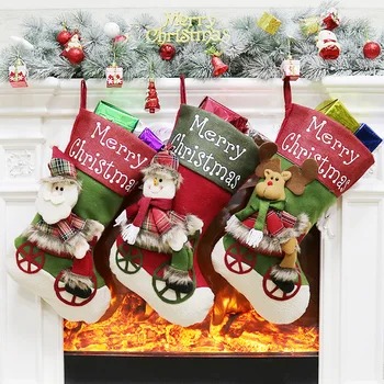 Kalėdų kojinę turėtojas Santa maišai Kabo Kalėdų medžio dekoro Šaliai, papuošalai Naujųjų Metų Saldainių Maišą Dovanų