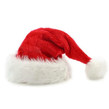Kalėdų Papuošalai cap Santa Claus Fancy Dress Skrybėlę Purus Santa Hat Santa Claus Bžūp Kailio Kamuolys Kalėdų Šalis Skrybėlę su Pliušas