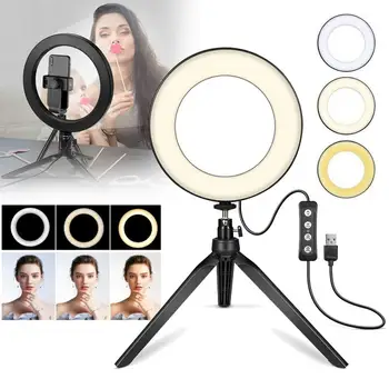Karšto Pardavimo 24cm LED Selfie Žiedas Šviesos Pritemdomi LED Žiedo Lempos Foto Video Kamera Telefoną Šviesos Ringlight Live 
