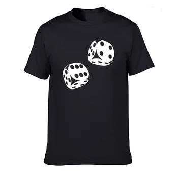 Kazino Pokerio Kauliukai Aukštos Kokybės Marškinėliai Atsitiktinis Medvilnės Vasaros trumpomis Rankovėmis Juokinga T-shirt Mans 