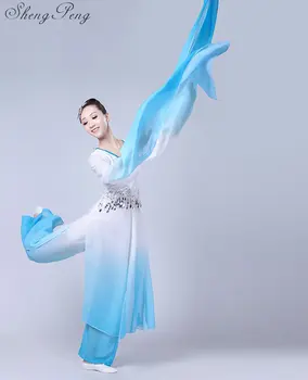 Kinijos Liaudies Šokių Moterų Nacionalinis Rytietiškų Šokių Kostiumai Yangko Kostiumas Spalvingas Šilko Juostelės Šokiai, Kostiumai CC323