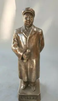 Kinijos Sendinto Žalvario Rankų Darbo Raižytas Mao Dzedunas Žalvario Statula