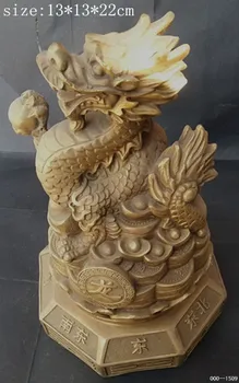 Kinijos vario perdirbimo grynas vadovas dragon pinigų dekoratyvinis patalpų įrengimui skirti dirbiniai labai gerai