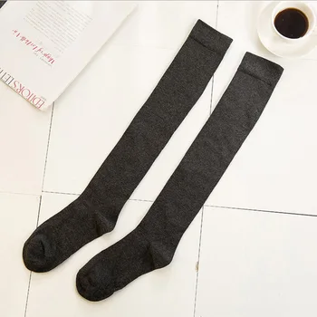 Kojinės didmeninė modelį iš grynos spalvos medvilnės kojinės knee-high kojinės juodosios pelenai 2 spalvos tinklinės kojinės